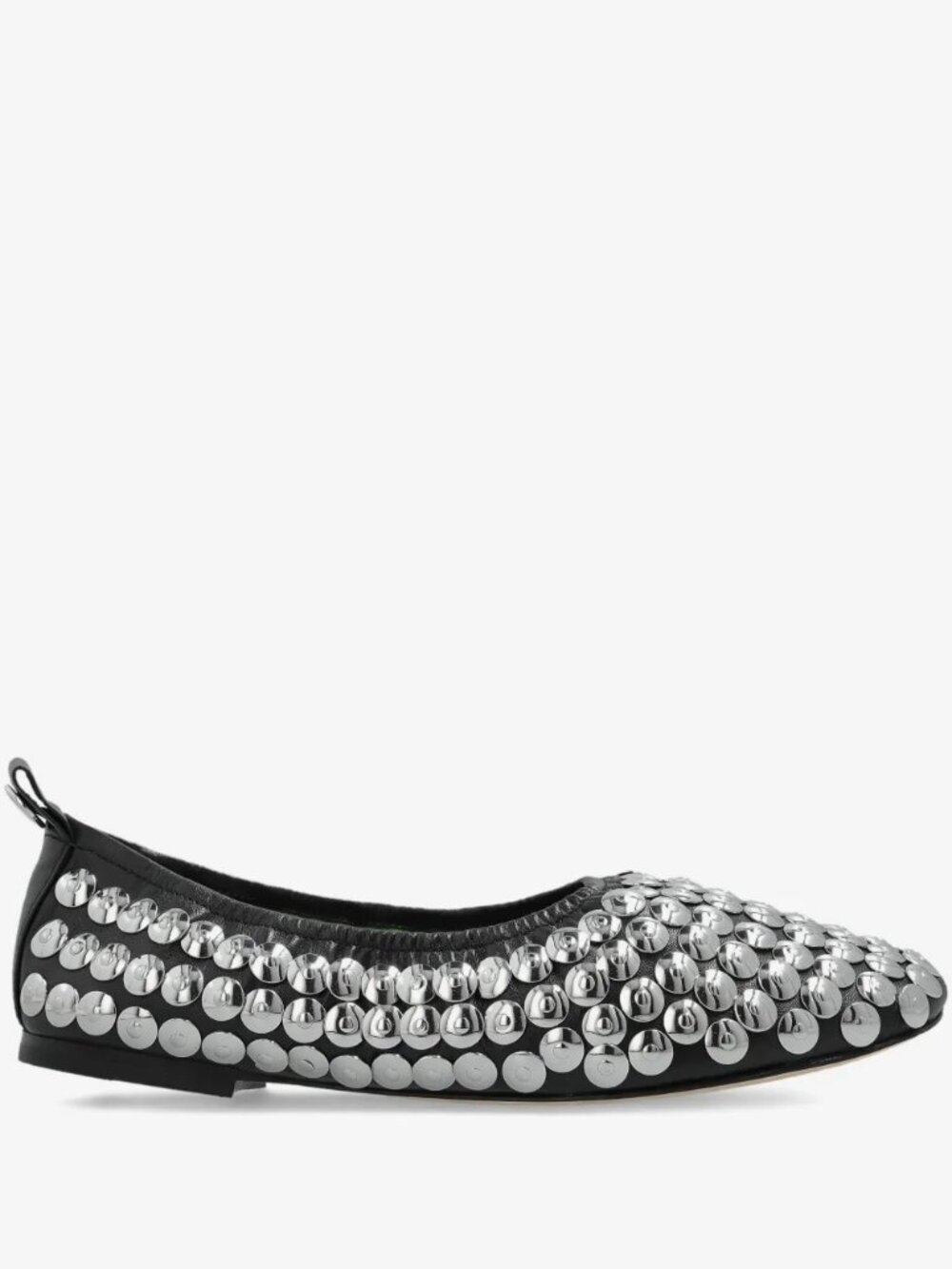 Tory Burch  Sz 7.5 Studded Ballet Black Nappa Leather - Picture 8 of 12